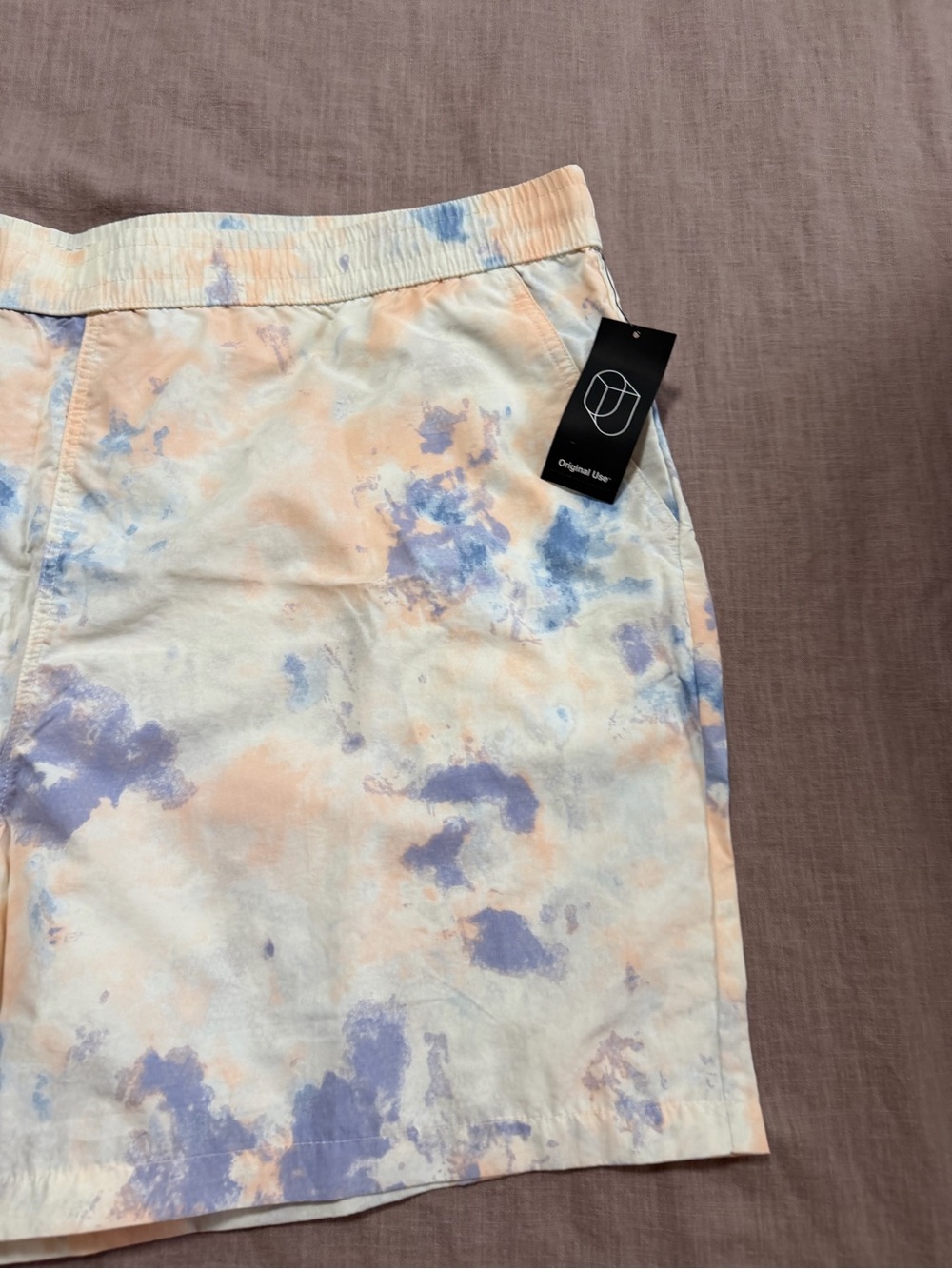 NWT Original Use Tie-Dye Swim Shorts in Blue & Peach Men’s XXL Summer Beach - Picture 4 of 9